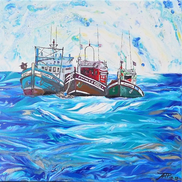 Drei Schiffe (50x50cm) - RUPPO